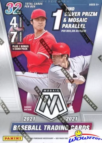 2021 Panini Mosaic BASEBALL EXCLUSIVE Factory Sealed Blaster Box-Silver Prizm+