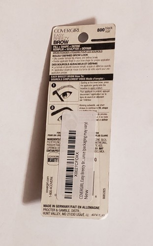 Lote de 10 Covergirl Relleno de Cejas Fácil Breezy, Forma, Define Color de Cejas 800 Negro - Imagen 2 de 2
