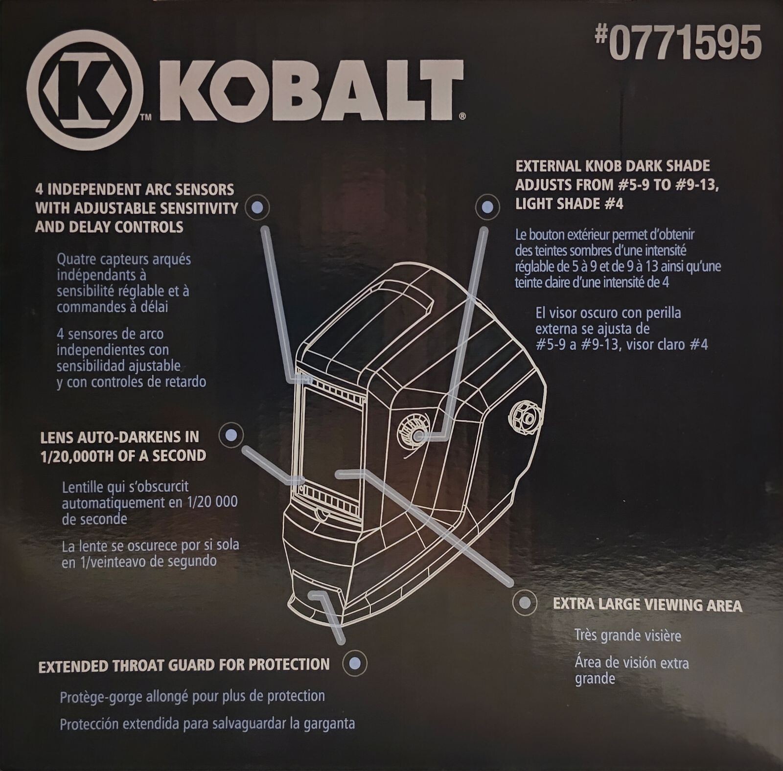 Kobalt Auto Darkening Variable Shade Welding Helmet eBay