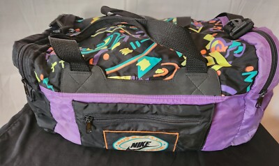 🚨🔥Vintage 80s 90s Nike Multi Color Gym Duffle Bag Rare
