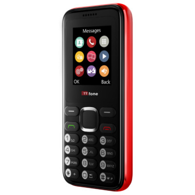 TTfone TT150 Mobile Basic DUAL SIM günstiges rotes Farbtelefon & PAYG O2 Netz