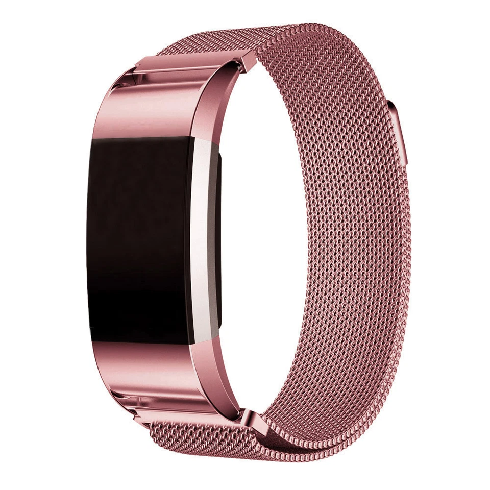 Correa de bucle magnético milanés de acero inoxidable para pulsera de reloj FitBit Charge 2 Foto 2 de 4