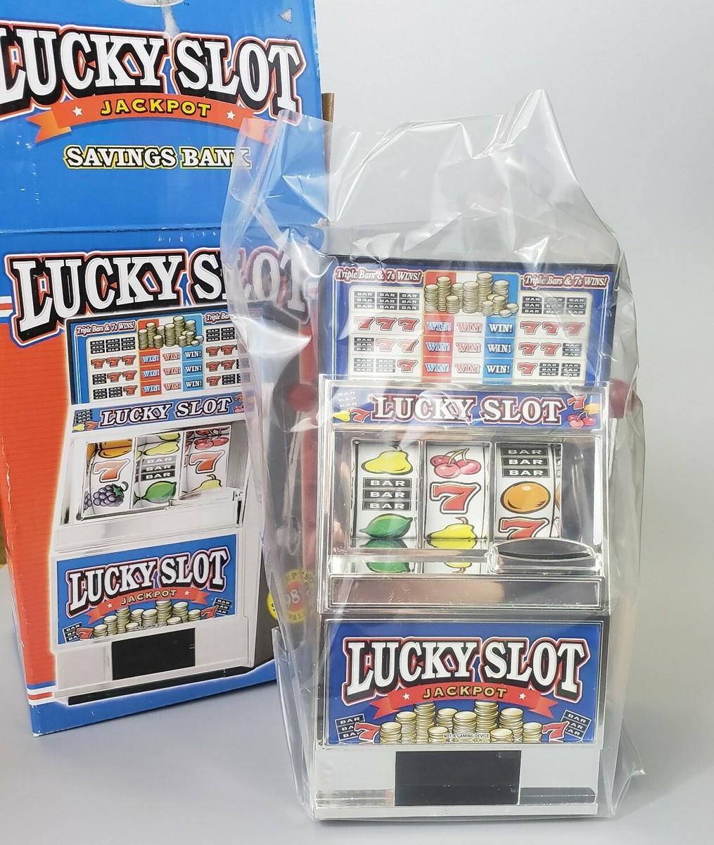 Lucky Slot Machine Bank Casino Realistic Game Play Wide Spinning
