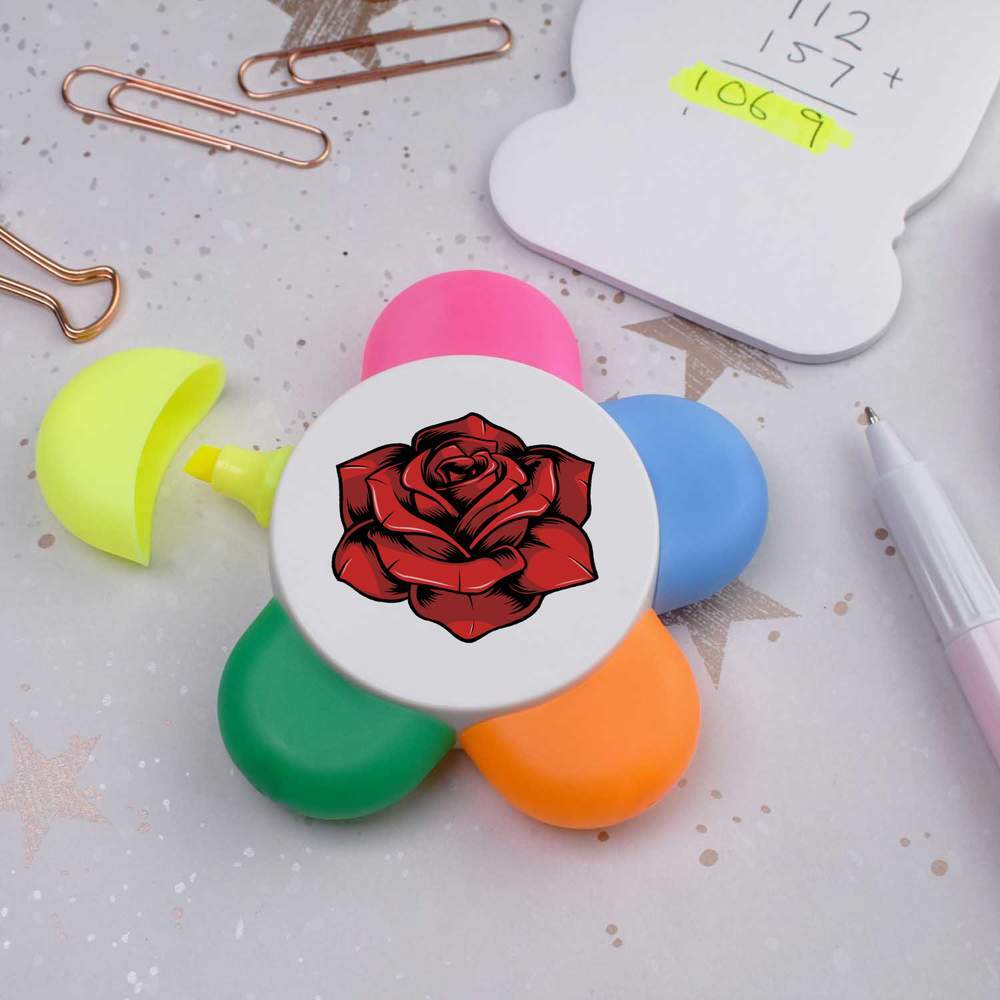 'Red Rose Flower' Flower Shape Highlighter Pen (HL00030031) eBay