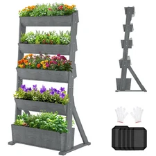 SUNYRISY 4 Tiers 5 Tiers Vertical Raised Garden Bed Planter Tower Planter Box
