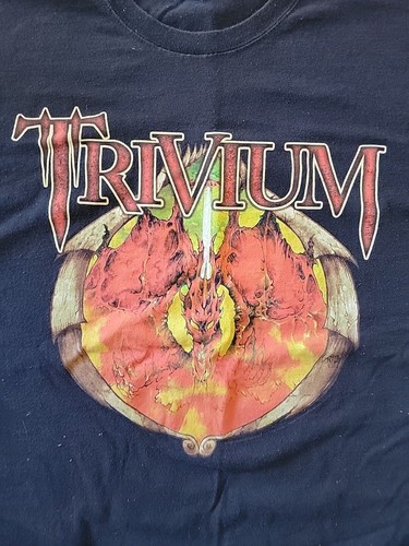 Trivium Rock Band XL T-Shirt Black Mens Cotton Heavy Metal Rock Rare Graphic - Picture 2 of 8