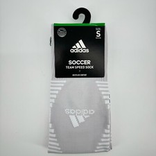 Adidas Socks Soccer Team Speed Soccer Gray White Size Small 13C-4Y