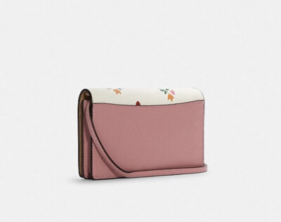 COACH☆ANNA FOLDOVER CLUTCH CROSSBODY WITH HEART PETAL PRINT Coach Anna Foldover Clutch Crossbody In Signature Canvas