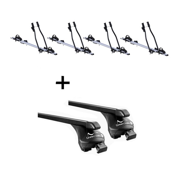 4XfahrradträGer Sagittar+DachträGer Quick Stahl FüR FüR Volvo V40 Cross Country-image