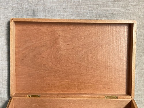 Antique c1920s Art Deco Faux Shagreen Cedar Wood Lined Box Interior Divide - Picture 7 of 20