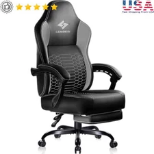 Big Tall Gaming Chair 400lb Capacity Ergonomic Footrest Adjustable Backrest New