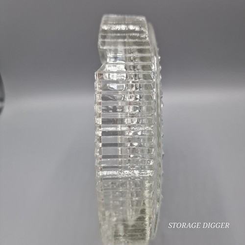 VTG Heavy Lead Crystal Round 4 Slot Table Top Ashtray Home Decor 7" Diameter - Picture 3 of 9