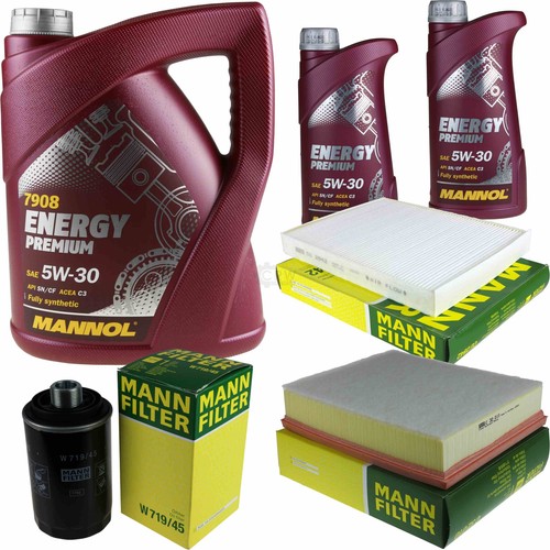 Set Filtri MANNOL + Olio Energy Premium 5W-30 - 6 Litri Totali, Per