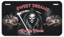 Grim Reaper Rattlesnakes Motorcycle License Plate Personalize 4" x 7" Rattlers 