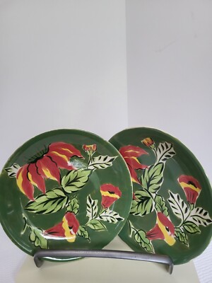 Vintage Set of 2 April Cornell Sandwich Plates Lily 8''