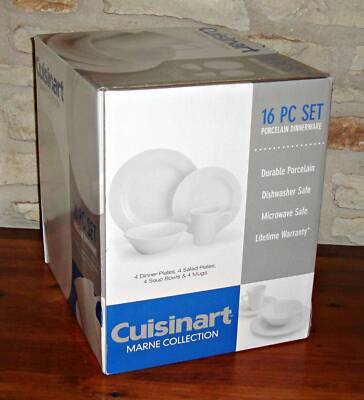 NEW】CUISINART CDP01-S4WL MARNE COLLECTION 16-PIECE PORCELAIN