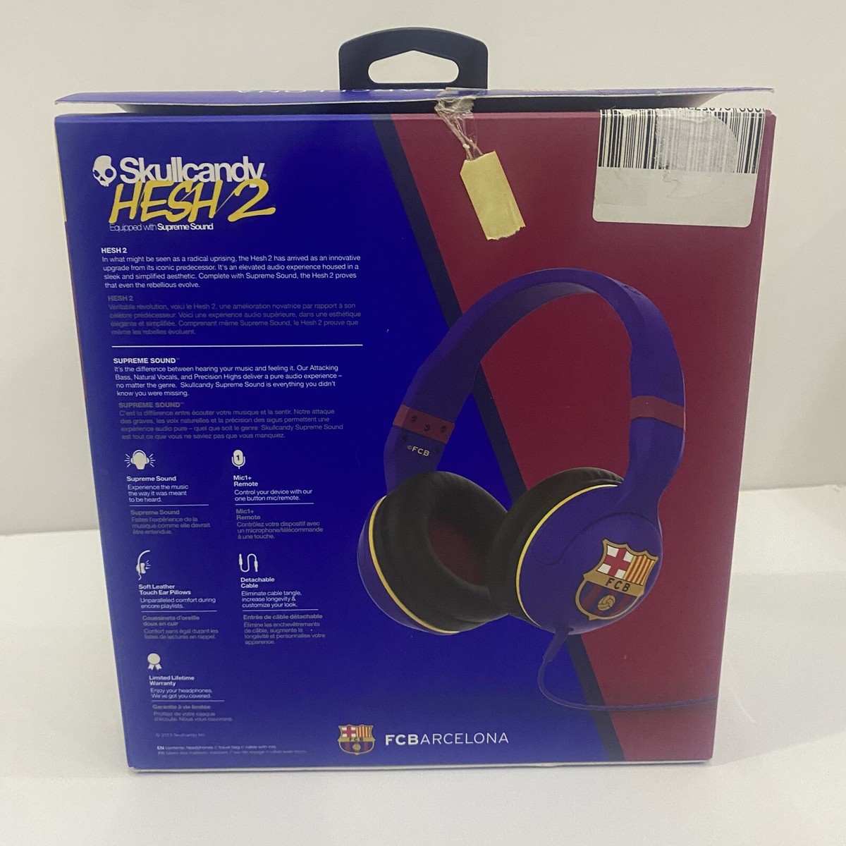 Skullcandy hesh 2 barcelona headphones wired Fcb Supreme Sound
