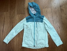 Columbia Omni Tech Womens Medium Hooded Rain Jacket Teal Blue
