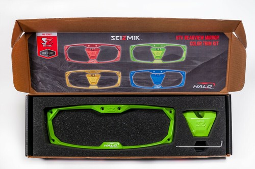 GREEN Seizmik Halo Cast Rear View Mirror for 2017-2023 Can-Am Maverick X3 / MAX - Picture 3 of 6