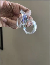 Clear Hoops Holographic Lucite Acrylic Transparent Chunky Earrings Large Big