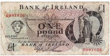 1972-77 NORTHERN IRELAND ONE POUND NOTE - p61 VF