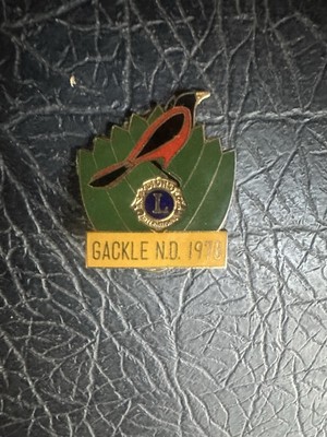 Lions Club International Lapel Pin Gackle N.D. 1978 Vintage