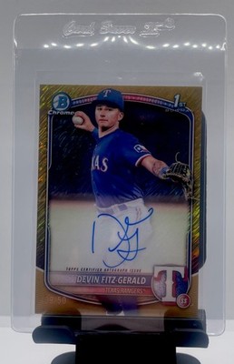 2025 Bowman Chrome Prospect Autographs Devin Fitz-Gerald Gold Shimmer/50 #CPA-DF