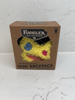 Fuggler schelmisch kreativer Mini Rucksack gelb mit rosa & blauen Augen