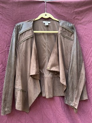 Laseine Moto Faux Suede Brown Jacket Long  Sleeve XL