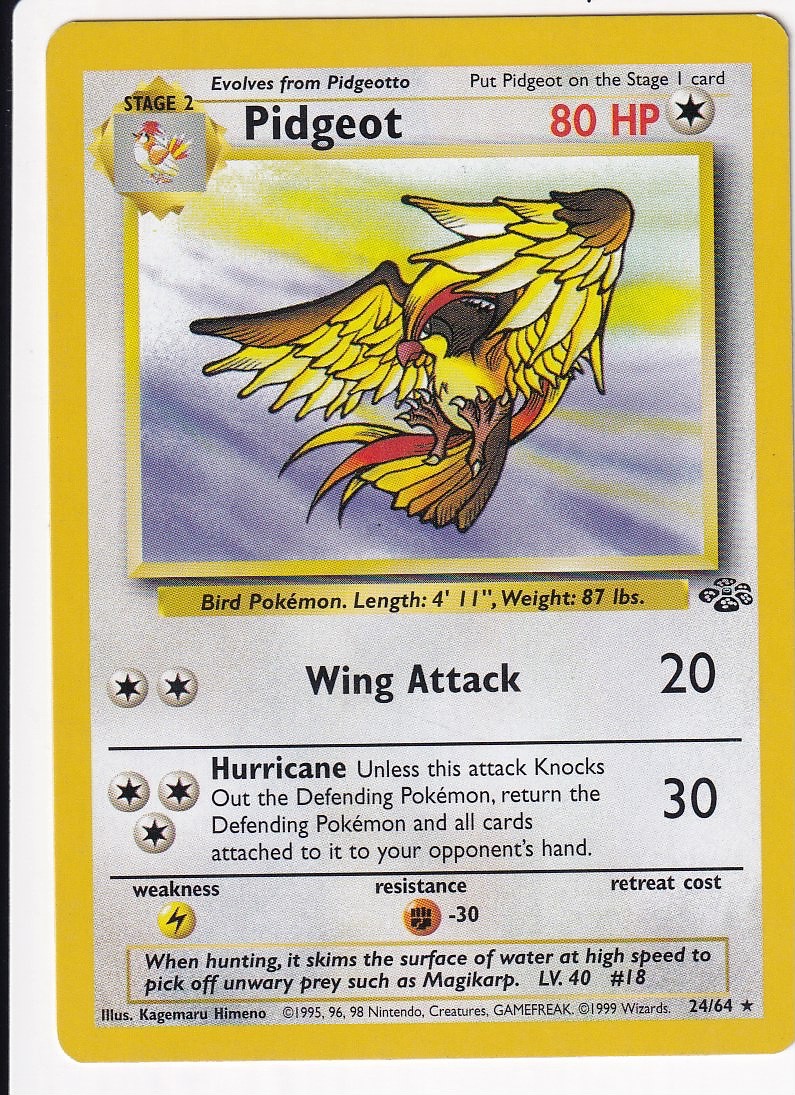 Pidgeot (24) Unlimited Rare Jungle 24/64 NM