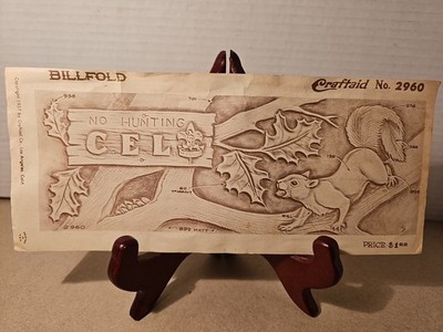 Vtg Craftaid Leather Template No Hunting No. 2960 Billfold Pattern Wildlife 