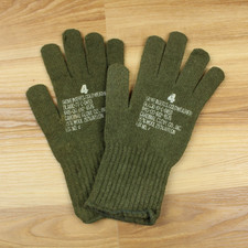 NOS 80's Vintage US Army Military OD Green Wool Glove Inserts Cold Weather Sz. 4