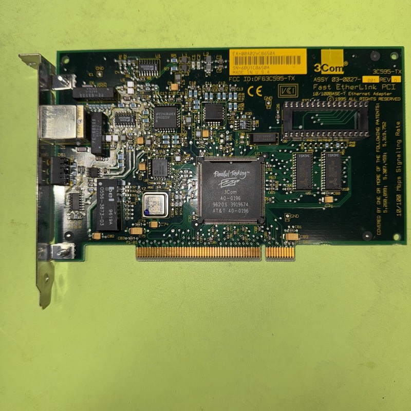 3Com 03-0027-001 REV C DF63C595-TX Fast EtherLink PCI 3C595-TX 10/100 Mbps