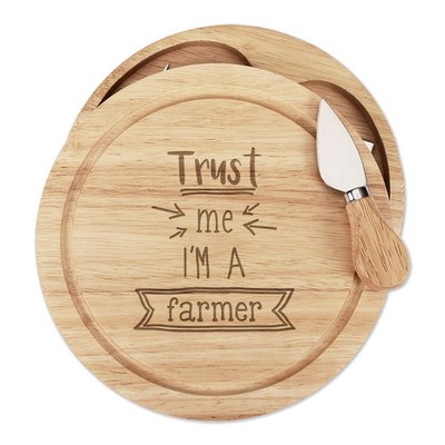 Gift Base Käsebrett Messer-Set Holz 21x21x3.5cm Küchenbrett Servierbrett