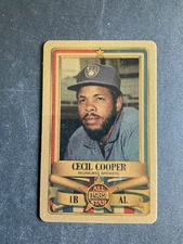 1982 Perma Graphics All Star Credit Card GOLD. #2 Cecil Cooper. Brewers. ExMt