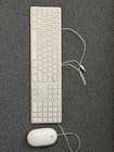 Apple White Aluminum USB Wired Keyboard A1243 and Apple wired Mouse A1152