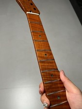 AAAA Reverse headstock 22fret Roasted flame maple Electric Guitar Neck Satin
