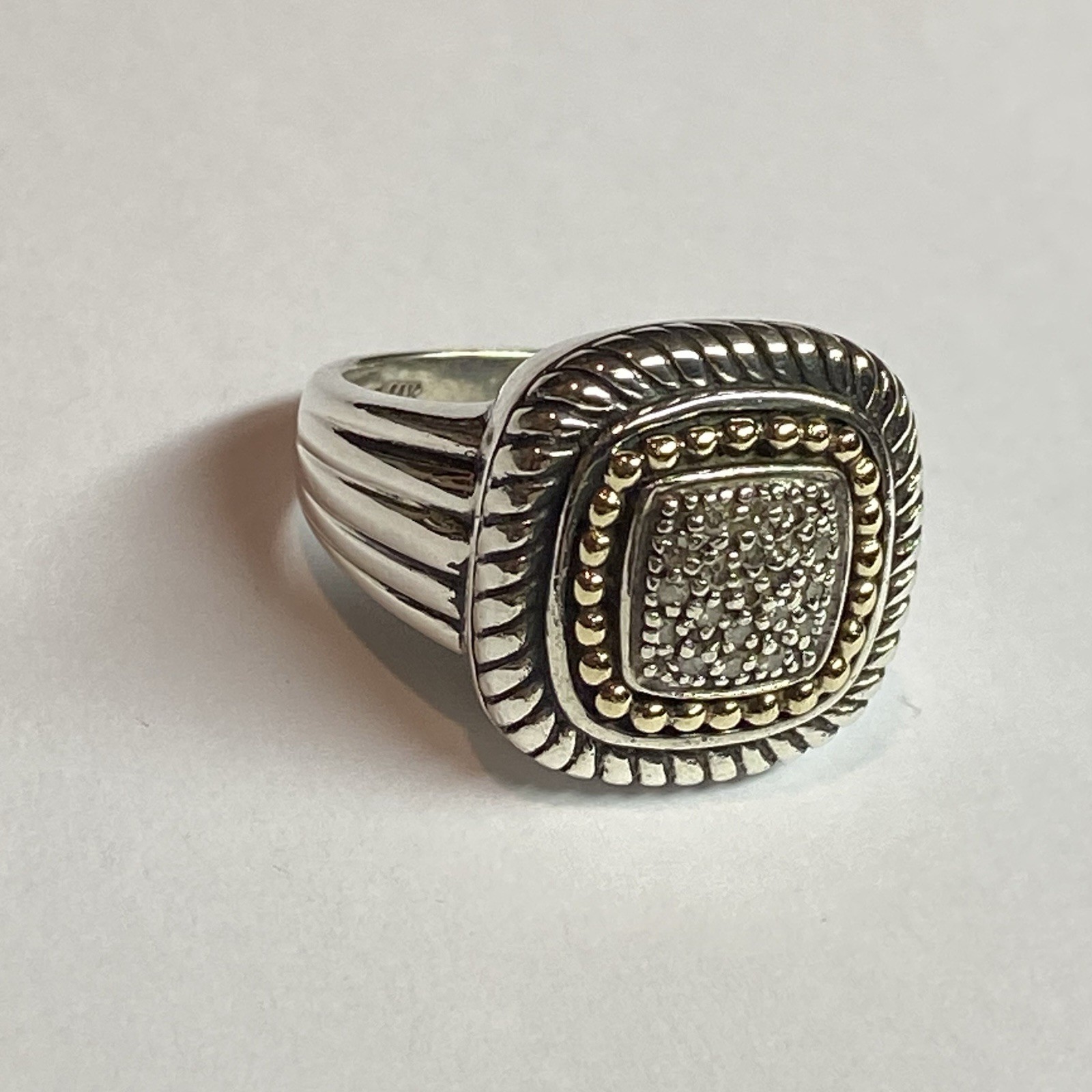 Diamond Square Statement Ladies Ring - Sterling S… - image 3