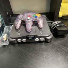 Nintendo 64 Video Game Console Bundle W OEM Atomic Purple Controller NUS-001