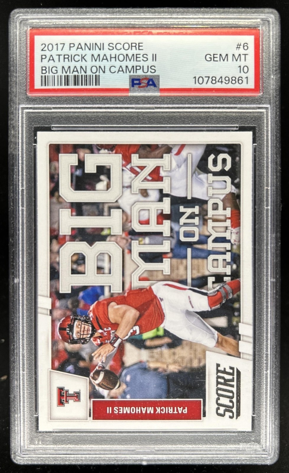 Patrick Mahomes Panini Score Big Man on Campus #6 Base