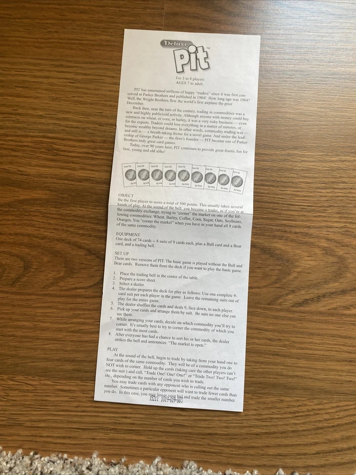 DELUXE PIT Family Card Game With Bell 2015 PreOwned Complete - Image 4 of 4