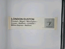 InterCity Window Label – London Euston via Preston Crewe Stafford – Railwayana