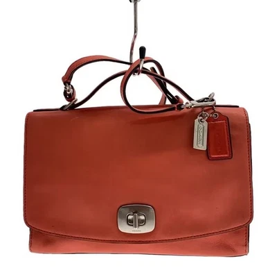 Sac à main COACH 2-Way en cuir rouge orange pour femmes sac à bandoulière poc... - Photo 1/4