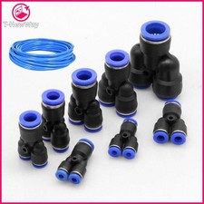 PNEUMATIC PUSH IN FITTING AIR WATER PIPE - Y SHAPE 3 WAY CONNECTOR 4-6-8-10-12MM