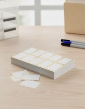 Name Labels, 200 Pack, 2" x 3", Waterproof, Gold Border, Permanent Adhesive
