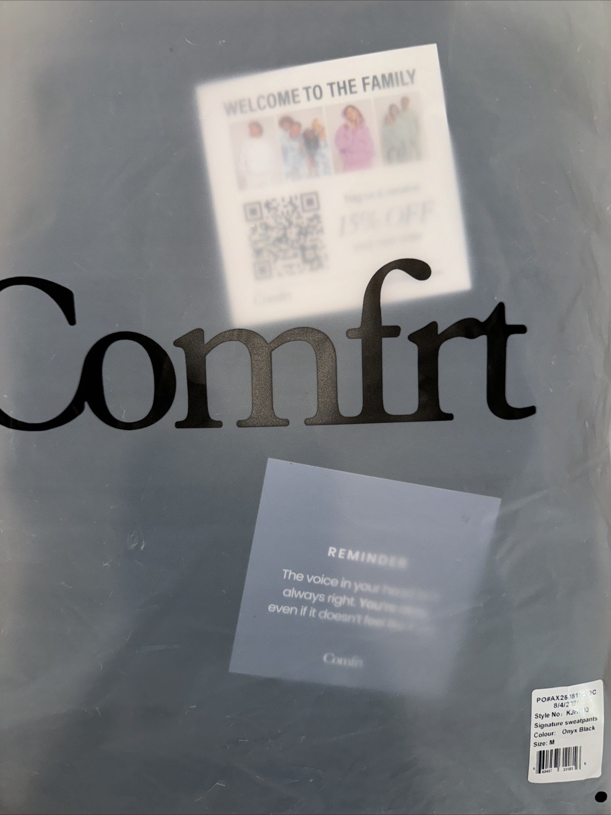 COMFRT Signature Sweatpants in Onyx Black - Size Medium