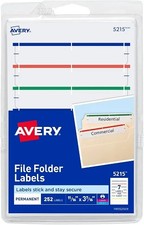 Avery Print or Write File Folder Label -0.69-Inch Width x 3.44-Inch Length