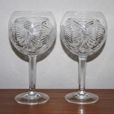 2 Waterford Millennium Crystal Wine Goblet Balloon Toasting Glass Peace