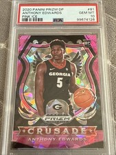 2020 Panini Prizm Draft Picks Crusade Anthony Edwards #81 Pink Ice PSA Grade 10