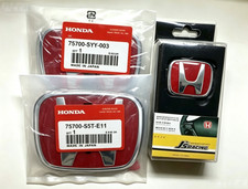 --3pcs Front Emblem Rear Steering Red Badge For 2016-2021 Honda Civic Sedan Si --3pcs Front Emblem Rear Steering Red Badge For 2016-2021 Honda Civic Sedan Si